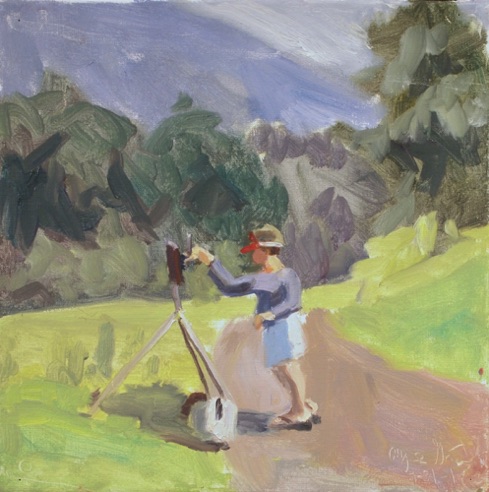 Elizabeth O’. Painting, oil on linen,   12" x 12”