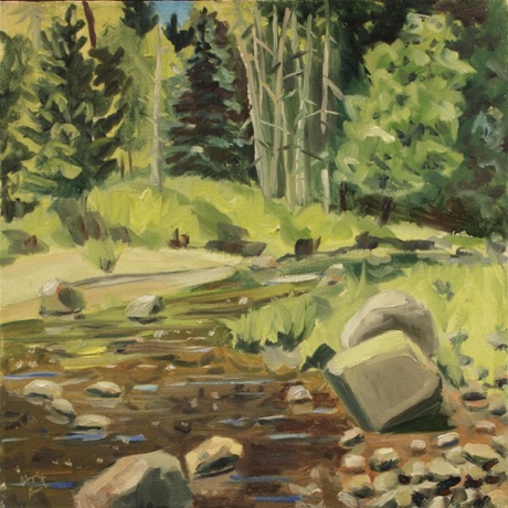 Au Sable River, oil on canvas,   12 x 12”