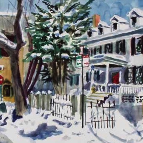 Snow on Bishop Allen, private collection